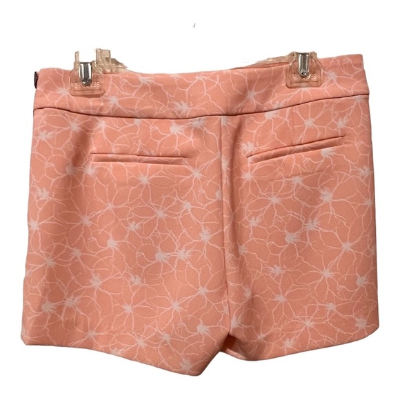 Banana Republic Classic Preppy Peach White Floral Side Zipper Shorts Size 4 - Picture 4 of 7